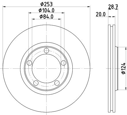 HELLA PAGID Тормозной диск 8DD 355 106-281